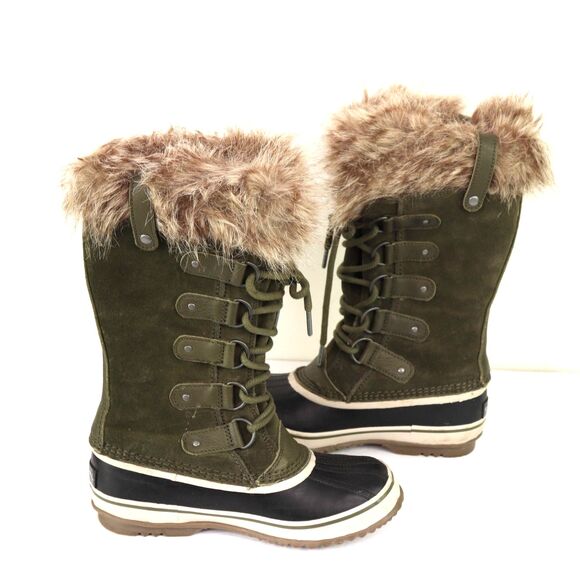 Sorel Joan of Arctic Nori Green Dark Stone Waterproof Boots 7 - Picture 2 of 8